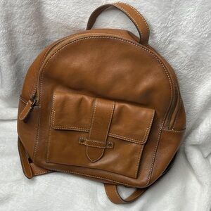 FRYE Olivia Brown Italian Leather Backpack